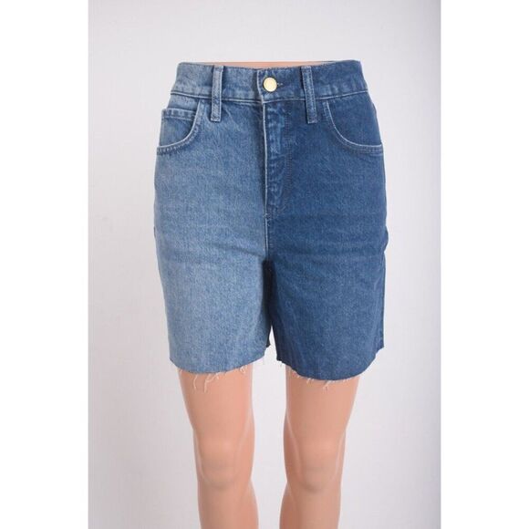 Triarchy Josephine Two Tone Denim Jean Shorts Indigo Small S EU 26 JSXT002 New - Picture 1 of 8